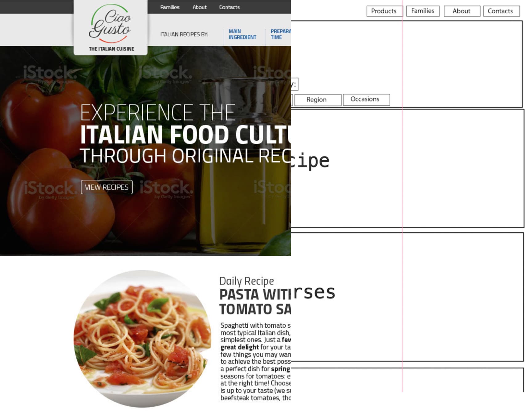 From wireframe to visual design